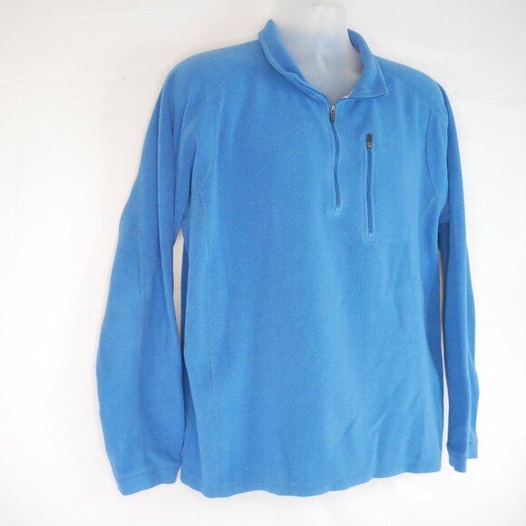 L.L. Bean Long Sleeve 1/4 Zip Fleece Pullover Blue Mens Size Large Regular - Picture 2 of 6